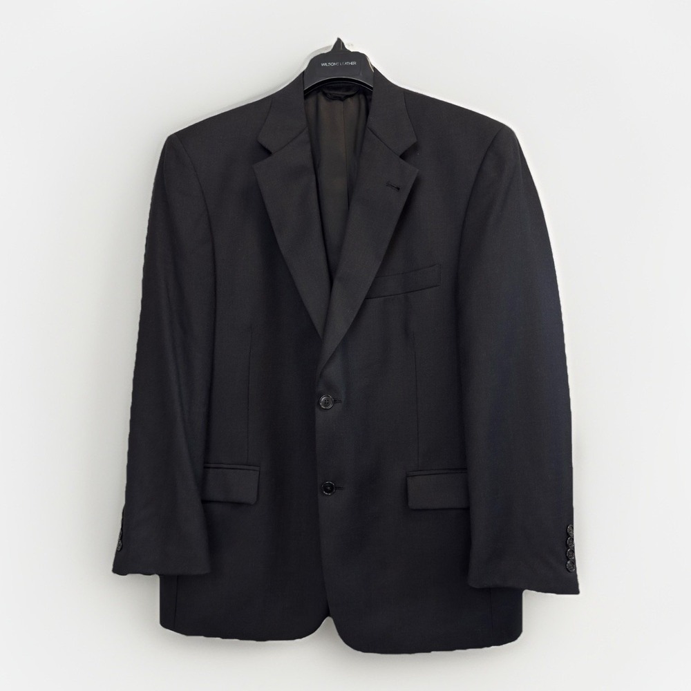 Roundtree & Yorke Men's 42R Jacket Blazer Worsted‎ Wool Navy Blue Twill Vented
